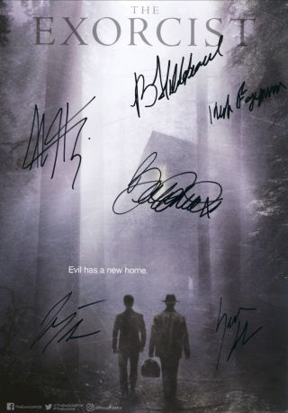 The Exorcist Tv Series Hand Signed By Cast Of All 4 Promotional 11x8