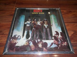 1977 " Kiss Love Gun Tour Gun Tour " Graphic Mirror 12 1/2 Inches Tall