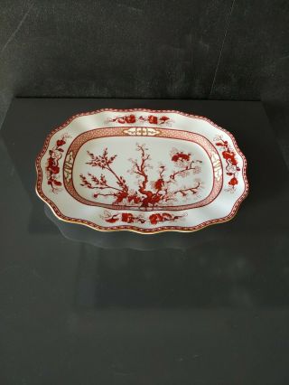 Coalport Indian Tree Coral Scalloped Oval Serving Platter 10 " X 12 "