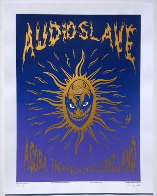 Audioslave Concert Poster Signed By Justin Hampton A/p Cleveland 2005