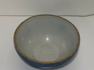 Antique Vintage Blue White Stoneware Bowl Fruit Flower Pansy Cosmos 10 x 5 3