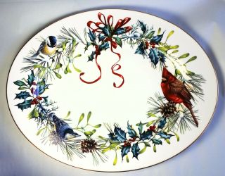 Lenox Winter Greetings 16 Inch Oval Serving Platter Christmas China