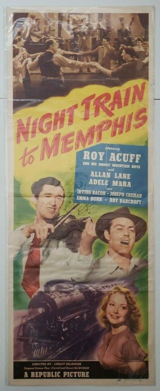 Night Train To Memphis 1949 14 " X36 " Orig Movie Poster Roy Acuff Allan Lane