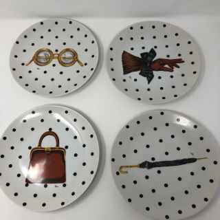 Set Of 4 Christian Dior La Parisienne Porcelain Fine China Salad Plates 8 1/4 "
