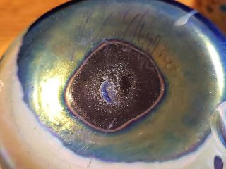 RICK HUNTER Iridescent Pebble Art Cobalt Glass Tumblers Set of 4 Signed & Dated 6