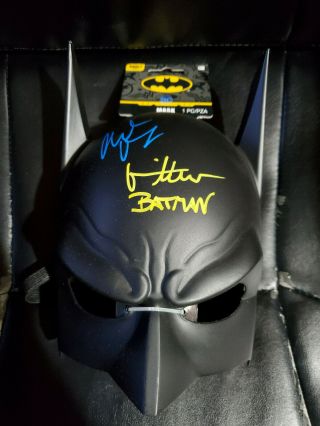 Christian Bale Val Kilmer Signed Batman Mask Batman Begins Forever