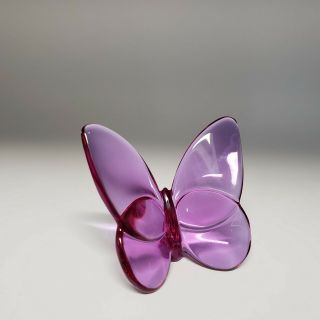 Vintage Baccarat " Lucky " Butterfly Purple Crystal 2105932 3 " Tall