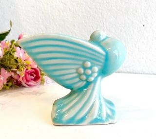 Rare Htf Vintage Nelson Mccoy Aqua Turquoise Dove/pigeon Bird Vase Planter