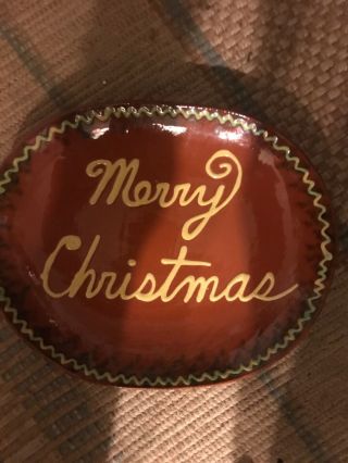 Jeff White Redware Pottery Lebanon Pa Plate Charger 1999 Christmas Vintage