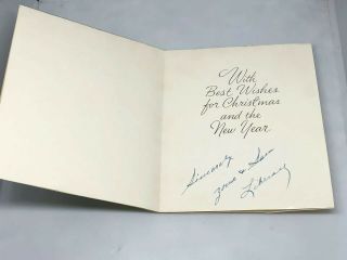 1950’s Zona And Sam Liberace Signed Autograph Christmas Card Xmas Year