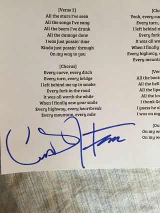 CODY JOHNSON Country Star SIGNED Auto On My Way To You Lyric Sheet Proof 1 2
