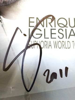 Enrique Iglesias Euphoria World Tour Authentic Autographed Poster With VIP Badge 2