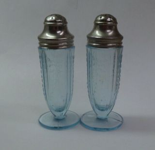 Federal Madrid Blue Salt And Pepper Shakers