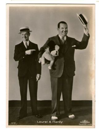 Oliver Hardy And Stan Laurel Laurel And Hardy Vint Large Ross Photo Postcard