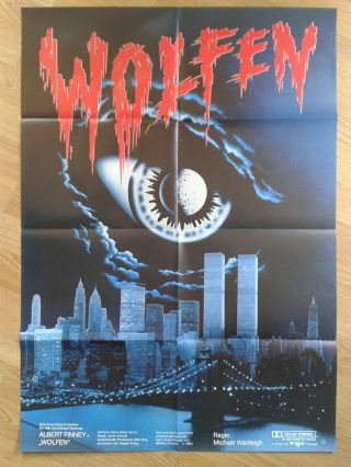 Wolfen Rare German 1 Sheet 1982 Michael Wadleigh Albert Finney - Cult Horror