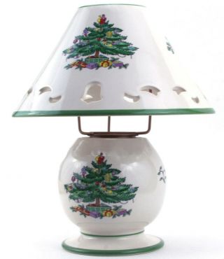 Spode Christmas Tree Pierced China Lamp Tea Light Candle Votive Nib