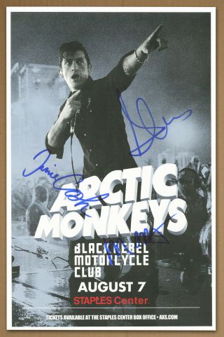 Arctic Monkeys Autographed Gig Poster Alex Turner,  Matt Helders,  Jamie Cook