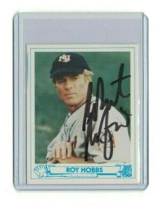The Natural Robert Redford Roy Hobbs Autographed Card Hand Signed W/