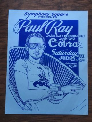 Paul Ray Last Performance Cobras Symphony Square M.  Priest 1978 17.  5 X 22.  5