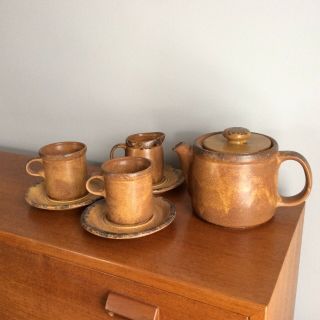Vintage Mccoy Pottery Tea Set - Teapot Cups