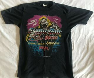 Monsters Of Rock 1982 Vintage T - Shirt - Status Quo/saxon/anvil - Very Good Cond.