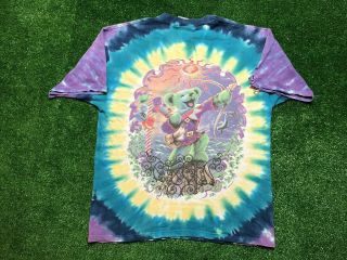 VTG Grateful Dead L Liquid Blue Tie Dye Summer 1998 Tour Concert T Shirt SZ L 4