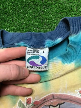 VTG Grateful Dead L Liquid Blue Tie Dye Summer 1998 Tour Concert T Shirt SZ L 5
