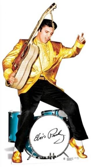 Elvis Presley The King Gold & Drums Cardboard Cutout - 185cm Tall - At Your Party
