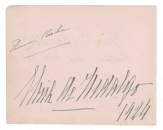 Elena Gerhardt,  Elvira de Hidalgo,  Thomas Beecham Signed Page 1923 / Autographed 2