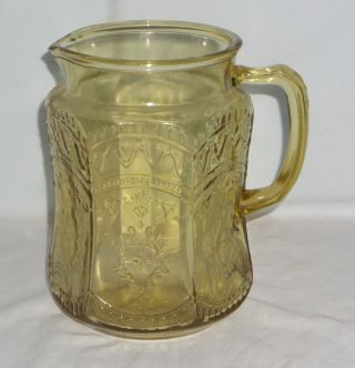 Federal Patrician Amber 8 " Pitcher Moulded Handle
