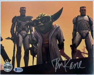 Tom Kane Signed Yoda 8x10 Photo Star Wars Rebels Official Pix Beckett Bas