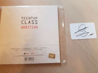 Teen Top signed/autographed 4th mini album Class Addition with ChunJi photo card 4