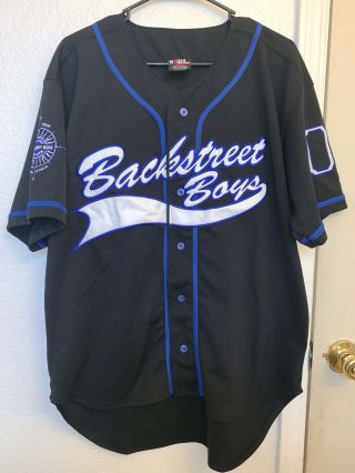 Vintage Backstreet Boys Baseball Jersey 2001 Black And Blue World Tour Rare