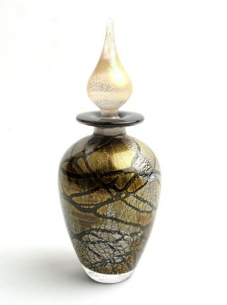 Jonathan Harris Art Glass - Savoy Gold Perfume Bottle