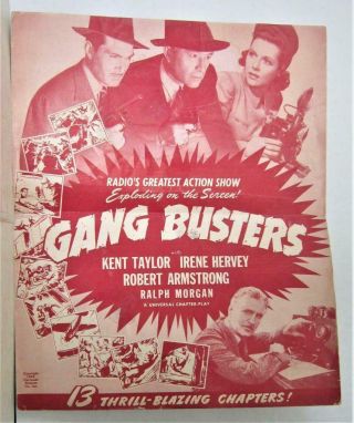 1942 Gang Busters Universal Serial Pressbook W/ Ad Section Irene Hervey