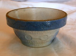 Antique Blue & White Stoneware Wedding Ring Bowl Rare Size