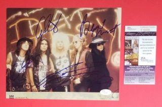 Faster Pussycat Vintage Complete Band X5 Signed 8 " X10 " Color Photo With Jsa