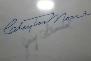 Clayton Moore And Jay Silverheels Hand Signed 3x5 Index Card.
