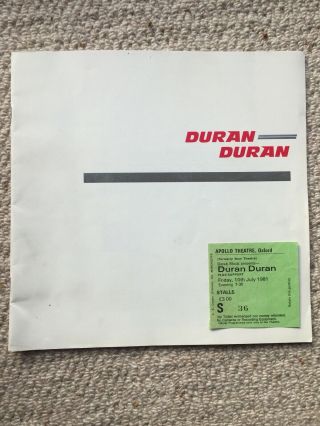 Duran Duran Summer 1981 Tour Brochure / Programme And Ticket