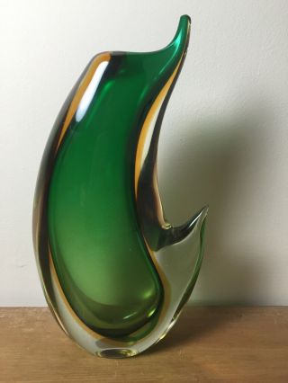 Vintage Italian Murano Art Glass Sommerso Vase - Seguso
