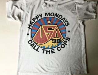 Happy Mondays Vintage 90s Call The Cops Authentic T Shirt Xl