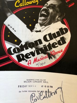 CAB CALLOWAY hand signed autograph on Flyer For Performance 2