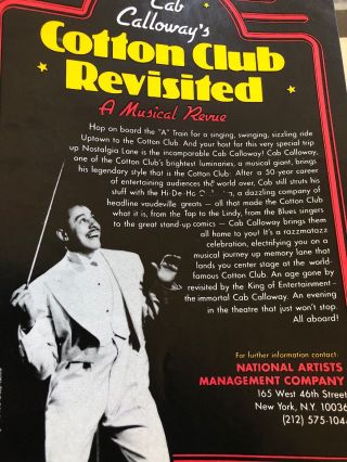 CAB CALLOWAY hand signed autograph on Flyer For Performance 3