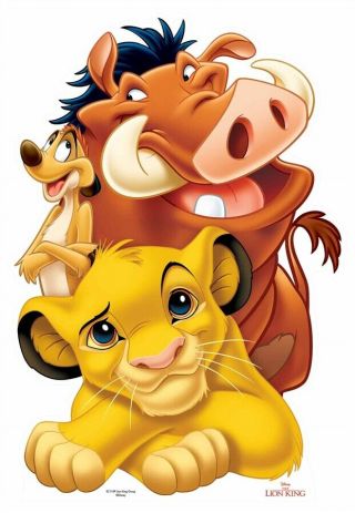 Lion King Group Simba Timon And Pumbaa Cardboard Cutout Official Disney Standee