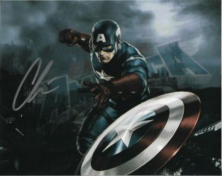 Chris Evans " Captain America " Autographed 8 X 10 Signed Photo Holo
