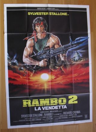 Rambo First Blood Part Ii Sylvester Stallone Italian Movie Poster 