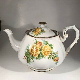 Royal Albert Vintage Yellow Tea Rose Teapot Bone China England