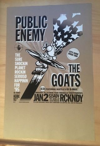 1995 Public Enemy The Goats Concert Poster Rckndy Seattle