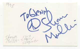 Shawn Mullins Signed 3x5 Index Card Autographed Signature Singer
