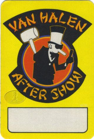 Van Halen 1984 Tour Backstage Pass Hammer Yellow Aso